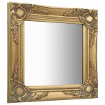 Vidaxl miroir mural style baroque 40x40 cm dor