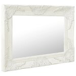 Vidaxl miroir mural style baroque 50x40 cm blanc