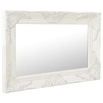Vidaxl miroir mural style baroque 60x40 cm blanc