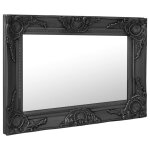 Vidaxl miroir mural style baroque 60x40 cm noir