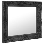Vidaxl miroir mural style baroque 60x60 cm noir