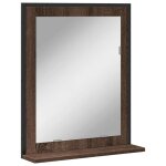 Vidaxl miroir de salle de bain et tagre chne marron bois ingnierie