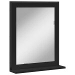 Vidaxl miroir de salle de bain avec tagre noir bois d?ingnierie