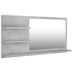 Vidaxl miroir de salle de bain gris bton bois d?ingnierie