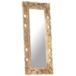 Vidaxl miroir sculpt  la main marron 110x50 cm bois de manguier