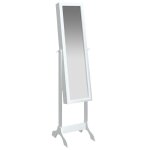 Vidaxl miroir sur pied blanc 34x37x146 cm