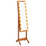 Vidaxl miroir sur pied blanc avec led 34x37x146 cm