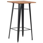 Vidaxl mobilier de bar 3 pcs acier marron noir