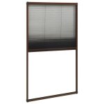 Vidaxl moustiquaire pliss�e pour fen�tre aluminium marron 80x160 cm