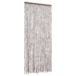 Vidaxl moustiquaire taupe et blanc 90x220 cm chenille