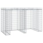 Vidaxl mur de gabion pour poubelle 192x91x120 cm fer galvanis