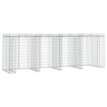 Vidaxl mur de gabion pour poubelle 350x91x120 cm fer galvanis�