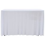 Vidaxl nappes �lastiques de table avec jupon 2 pcs 120x60, 5x74cm blanc