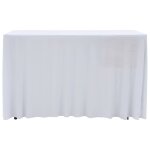 Vidaxl nappes élastiques de table avec jupon 2 pcs 183x76x74cm blanc Vidaxl nappes élastiques de table avec jupon 2 pcs 183x76x74cm blanc