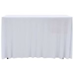 Vidaxl nappes �lastiques de table avec jupon 2 pcs 183x76x74cm blanc