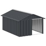 Vidaxl niche pour chien anthracite 116, 5x153x81, 5 cm acier galvanis�