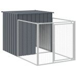 Vidaxl niche pour chien avec cour anthracite 110x201x110 cm