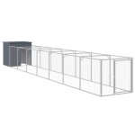 Vidaxl niche pour chien avec cour anthracite 110x813x110 cm