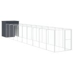 Vidaxl niche pour chien avec cour anthracite 165x1067x181 cm