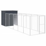 Vidaxl niche pour chien avec cour anthracite 165x659x181 cm