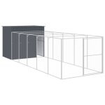 Vidaxl niche pour chien avec cour anthracite 214x661x181 cm Vidaxl niche pour chien avec cour anthracite 214x661x181 cm