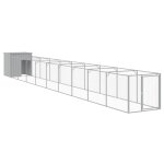 Vidaxl niche pour chien avec cour gris clair 110x1017x110 cm