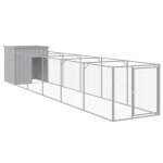 Vidaxl niche pour chien avec cour gris clair 110x609x110 cm