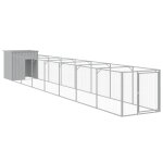Vidaxl niche pour chien avec cour gris clair 110x813x110 cm