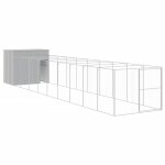 Vidaxl niche pour chien avec cour gris clair 214x1069x181 cm