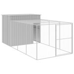 Vidaxl niche pour chien avec cour gris clair 214x457x181 cm