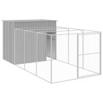 Vidaxl niche pour chien avec cour gris clair 214x457x181 cm