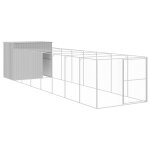 Vidaxl niche pour chien avec cour gris clair 214x865x181 cm