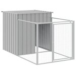Vidaxl niche pour chien avec enclos gris clair 110 x 201 x 110 cm acier galvanis�
