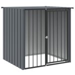 Vidaxl niche pour chien avec toit noir 110x103x109 cm acier galvanis