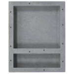 Vidaxl niche de douche avec 2 compartiments gris mat 41x51x10 cm