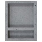 Vidaxl niche de douche avec 2 compartiments gris mat 41x51x10 cm