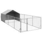 Vidaxl niche d'ext�rieur pour chien enclos 6x2x1, 5 m acier galvanis�