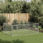 Vidaxl niche d'ext�rieur pour chien avec porte, 3 x 2 x 1 m, acier galvanis�