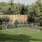 Vidaxl niche d'ext�rieur pour chien avec porte, 3 x 4 x 1 m, acier galvanis�