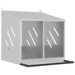 Vidaxl nichoir de poules avec 2 compartiments mtal argent galvanis