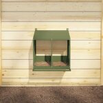 Vidaxl nichoir  poules avec 2 compartiments vert olive mtal