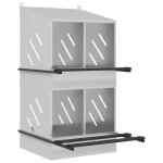 Vidaxl nichoir de poules avec 4 compartiments mtal argent galvanis