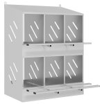 Vidaxl nichoir de poules avec 6 compartiments mtal argent galvanis