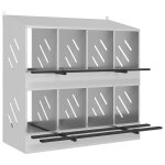 Vidaxl nichoir de poules avec 8 compartiments mtal argent galvanis