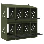Vidaxl nichoir  poules avec 8 compartiments vert olive mtal