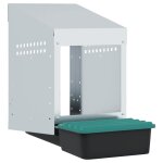 Vidaxl nichoir  poules1 compartiment, fixation murale, acier galvanis