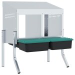 Vidaxl nichoir  poules2 compartiments avec pieds en acier galvanis