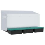 Vidaxl nichoir  poules3 compartiments, fixation murale, acier galvanis