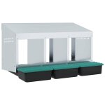 Vidaxl nichoir � poules3 compartiments, fixation murale, acier galvanis�