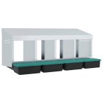 Vidaxl nichoir  poules4 compartiments, fixation murale, acier galvanis